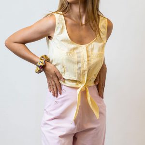 Ready for Sun Front Tie Top - Mellow Yellow