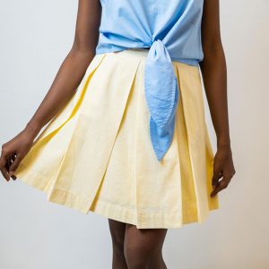 Girl Next Door Pleated Mini Skirt - Mellow Yellow