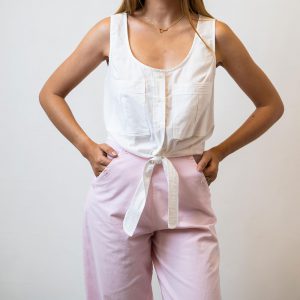 Ready for Sun Front Tie Top - Natural White